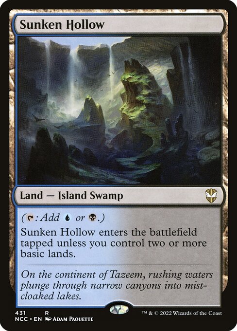 Sunken Hollow — New Capenna Commander #431, art by Adam Paquette