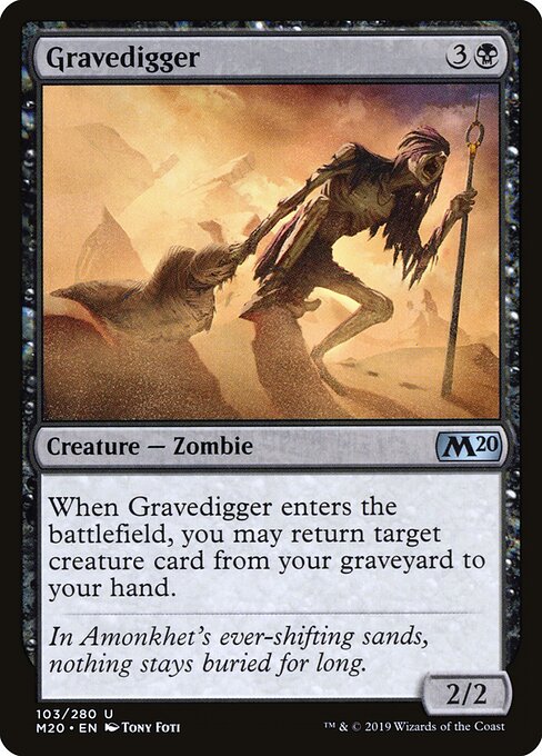 Gravedigger — Core Set 2020 #103, art by Tony Foti