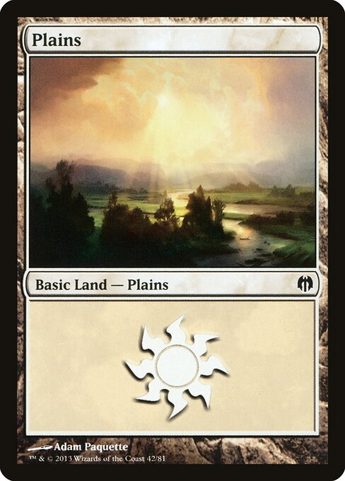 Plains — Duel Decks: Heroes vs. Monsters #42, art by Adam Paquette