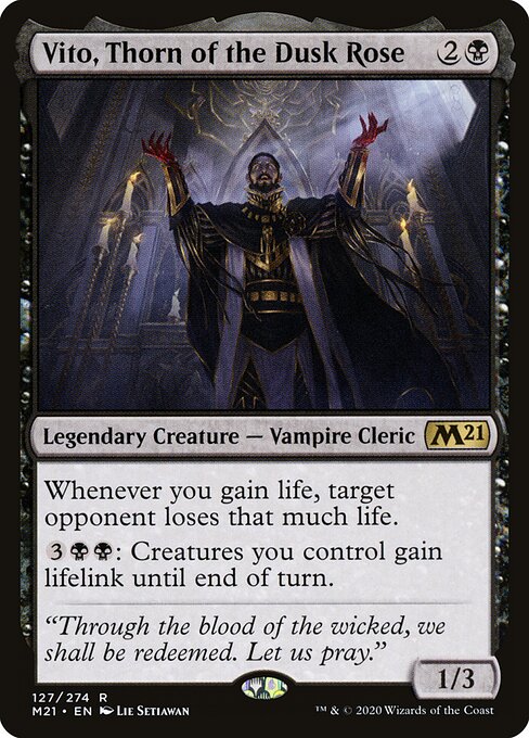 Vito, Thorn of the Dusk Rose — Core Set 2021 #127, art by Lie Setiawan