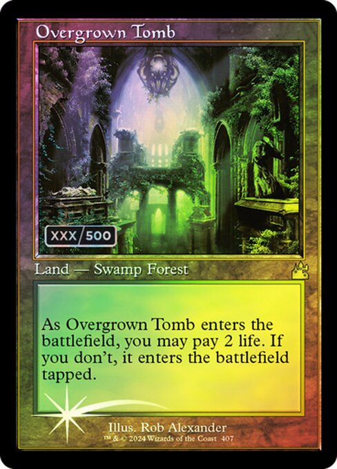 Overgrown Tomb — Ravnica Remastered #407z, art by Rob Alexander