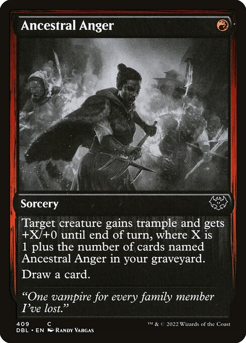 Ancestral Anger — Innistrad: Double Feature #409, art by Randy Vargas