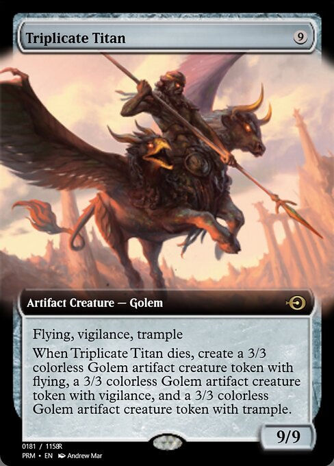 Triplicate Titan — Magic Online Promos #90334, art by Andrew Mar