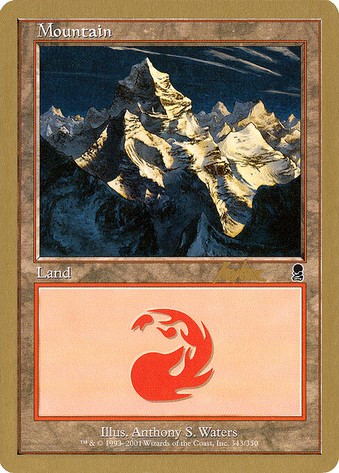 Mountain — World Championship Decks 2002 #bk343, art by Anthony S. Waters