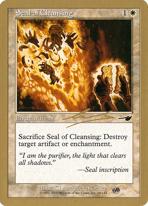 Seal of Cleansing — World Championship Decks 2000 #nl18sb, art by Christopher Moeller