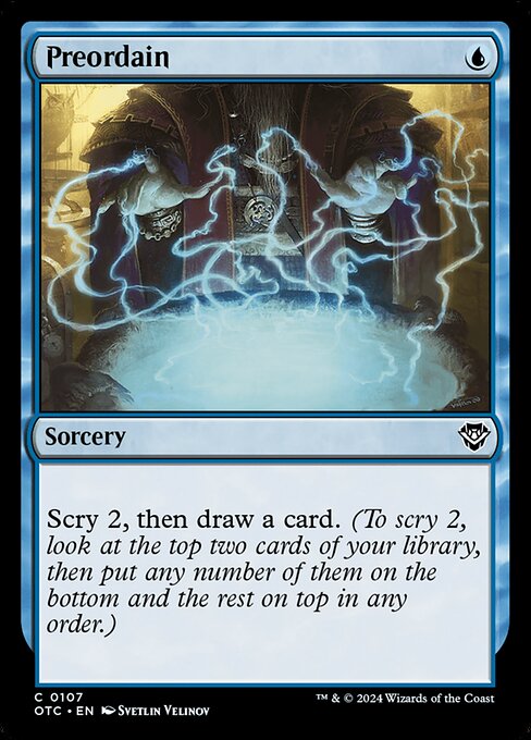 Preordain — Outlaws of Thunder Junction Commander #107, art by Svetlin Velinov