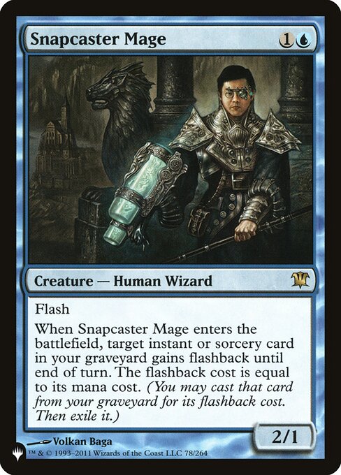 Snapcaster Mage — The List #ISD-78, art by Volkan Baǵa