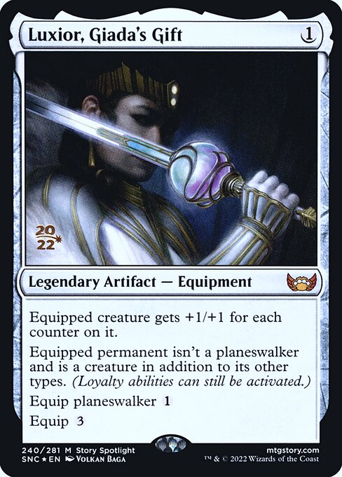 Luxior, Giada's Gift — Streets of New Capenna Promos #240s, art by Volkan Baǵa