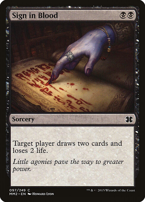 Sign in Blood — Modern Masters 2015 #97, art by Howard Lyon