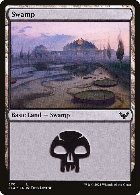 Swamp — Strixhaven: School of Mages #370, art by Titus Lunter