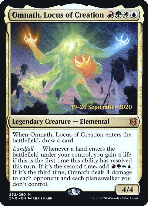 Omnath, Locus of Creation — Zendikar Rising Promos #232s, art by Chris Rahn