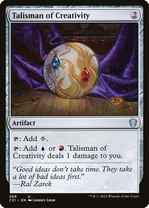 Talisman of Creativity — Commander 2021 #269, art by Lindsey Look