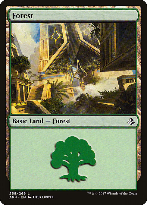 Forest — Amonkhet #268, art by Titus Lunter