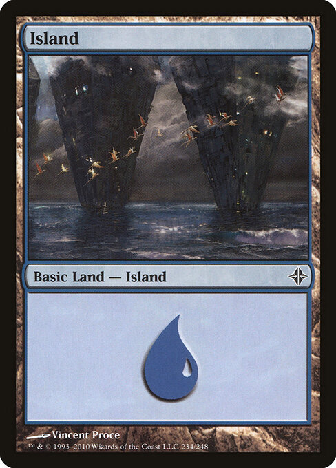 Island — Rise of the Eldrazi #234, art by Vincent Proce