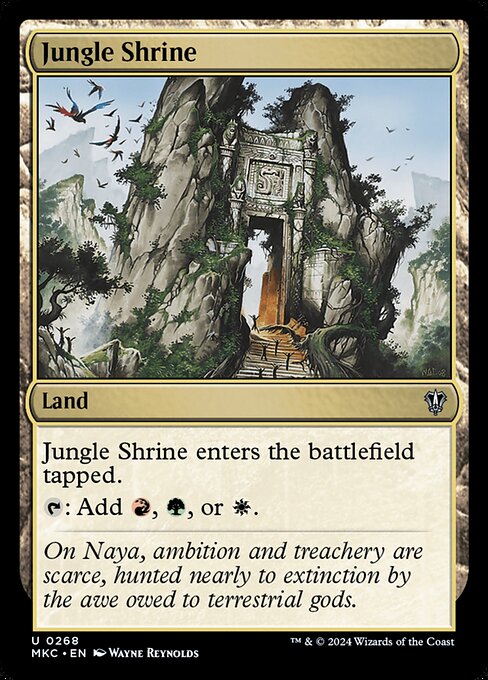 Jungle Shrine — Murders at Karlov Manor Commander #268, art by Wayne Reynolds