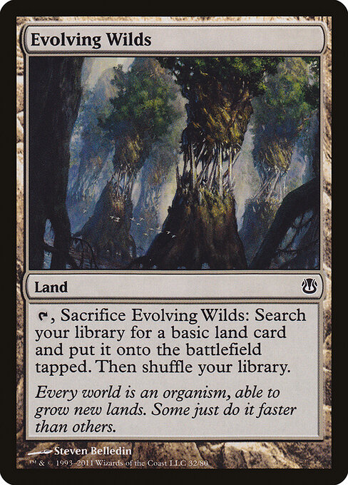 Evolving Wilds — Duel Decks: Ajani vs. Nicol Bolas #32, art by Steven Belledin