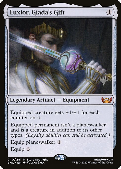 Luxior, Giada's Gift — Streets of New Capenna Promos #240p, art by Volkan Baǵa