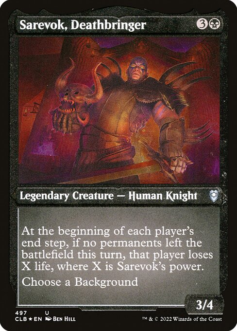 Sarevok, Deathbringer — Commander Legends: Battle for Baldur's Gate #497, art by Ben Hill