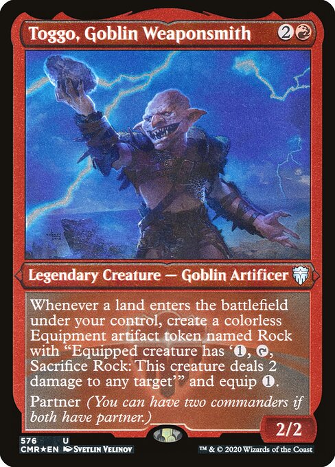 Toggo, Goblin Weaponsmith — Commander Legends #576, art by Svetlin Velinov