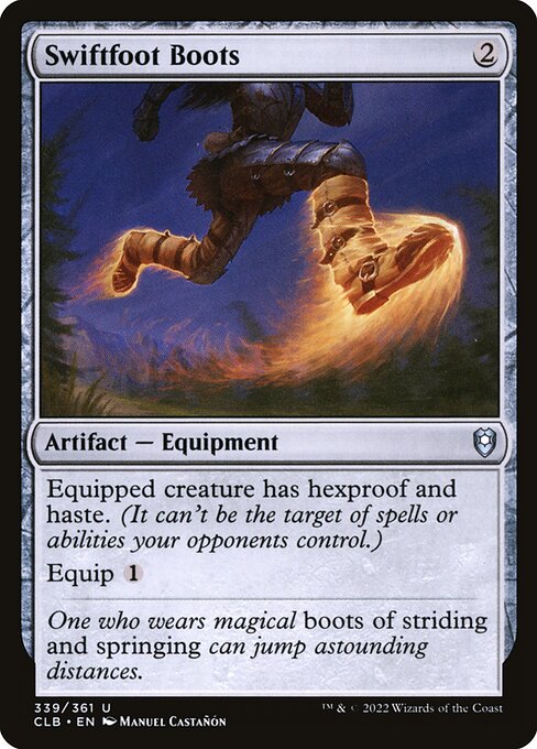 Swiftfoot Boots — Commander Legends: Battle for Baldur's Gate #339, art by Manuel Castañón