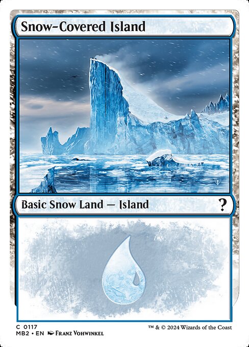 Snow-Covered Island — Mystery Booster 2 #117, art by Franz Vohwinkel
