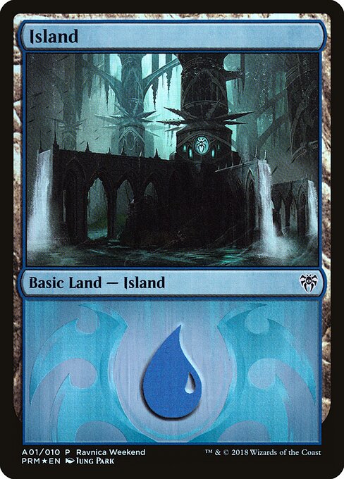 Island — GRN Ravnica Weekend #A01, art by Jung Park