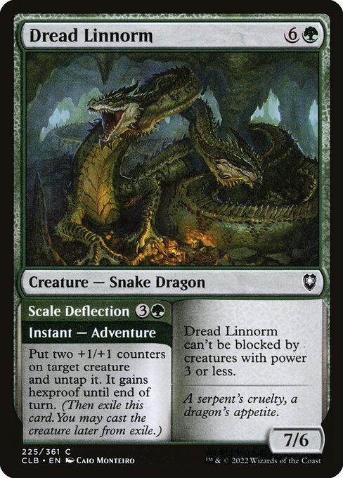 Dread Linnorm // Scale Deflection — Commander Legends: Battle for Baldur's Gate #225, art by Caio Monteiro