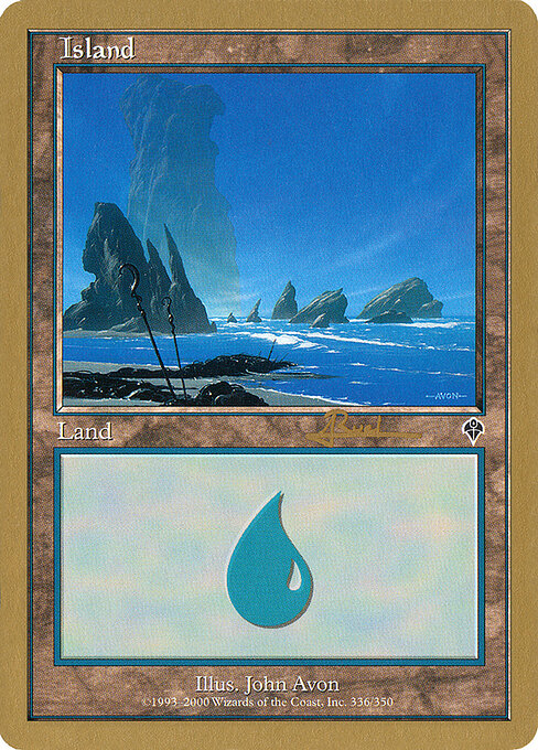 Island — World Championship Decks 2001 #ar336, art by John Avon