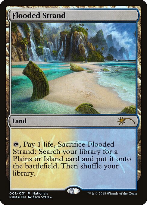 Flooded Strand — Nationals Promos #2018, art by Zack Stella