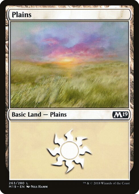 Plains — Core Set 2019 #263, art by Nils Hamm