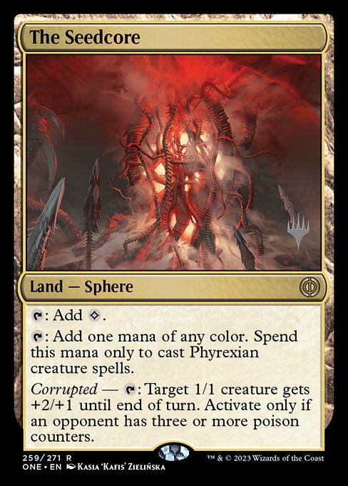The Seedcore — Phyrexia: All Will Be One Promos #259p, art by Kasia 'Kafis' Zielińska
