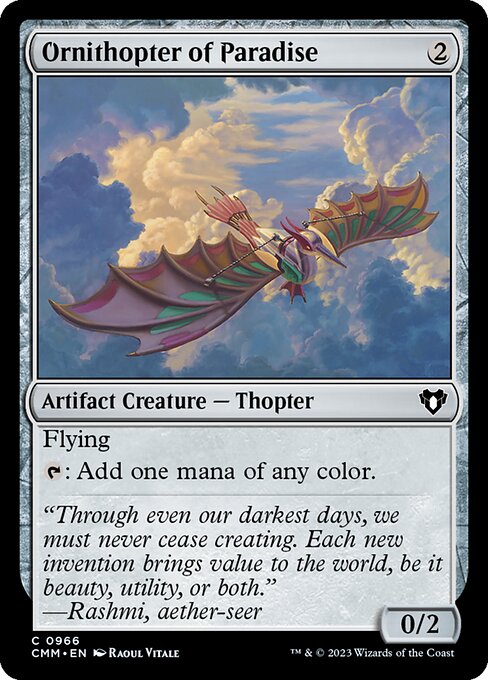 Ornithopter of Paradise — Commander Masters #966, art by Raoul Vitale