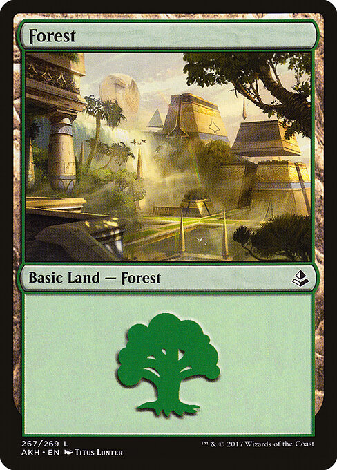 Forest — Amonkhet #267, art by Titus Lunter