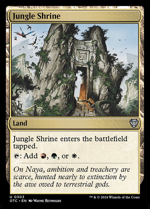 Jungle Shrine — Outlaws of Thunder Junction Commander #303, art by Wayne Reynolds