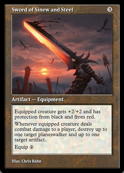 Sword of Sinew and Steel — Magic Online Promos #91363, art by Chris Rahn