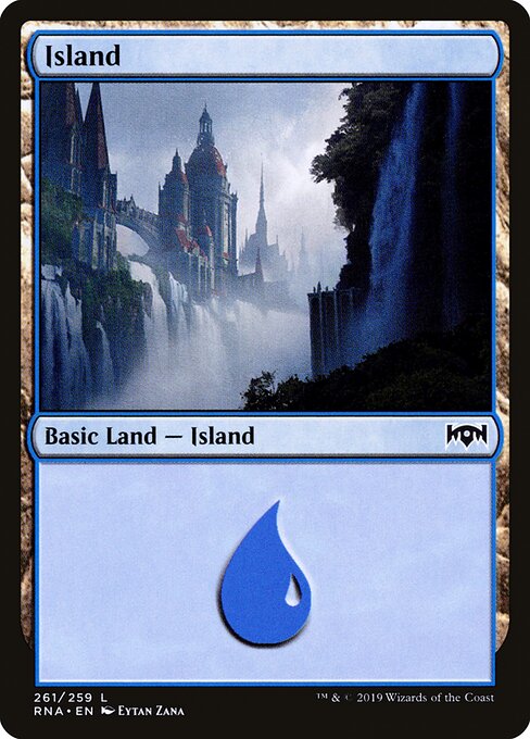 Island — Ravnica Allegiance #261, art by Eytan Zana