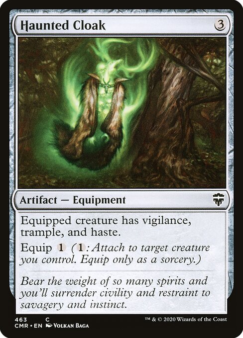 Haunted Cloak — Commander Legends #463, art by Volkan Baǵa