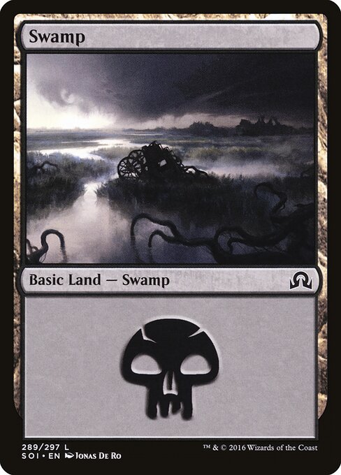 Swamp — Shadows over Innistrad #289, art by Jonas De Ro