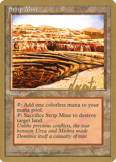 Strip Mine — Pro Tour Collector Set #ml363, art by Daniel Gelon