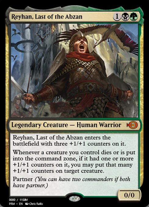 Reyhan, Last of the Abzan — Magic Online Promos #86170, art by Chris Rallis
