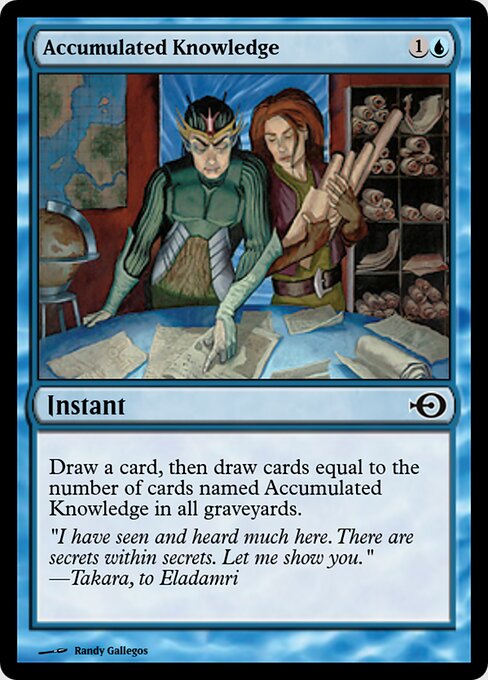 Accumulated Knowledge — Magic Online Promos #36182, art by Randy Gallegos