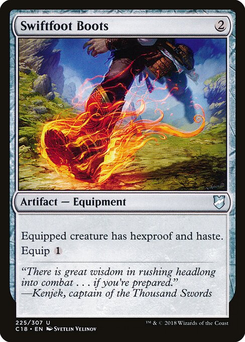 Swiftfoot Boots — Commander 2018 #225, art by Svetlin Velinov