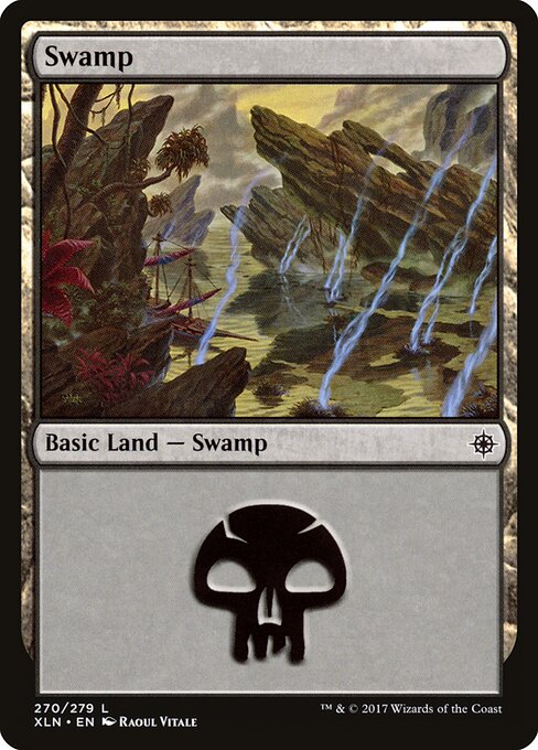 Swamp — Ixalan #270, art by Raoul Vitale