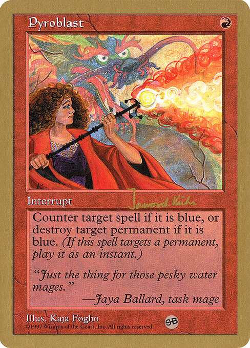 Pyroblast — World Championship Decks 1997 #jk262sb, art by Kaja Foglio