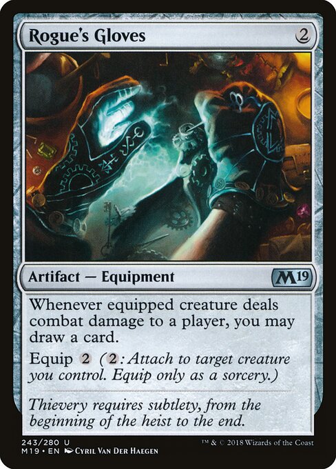 Rogue's Gloves — Core Set 2019 #243, art by Cyril Van Der Haegen