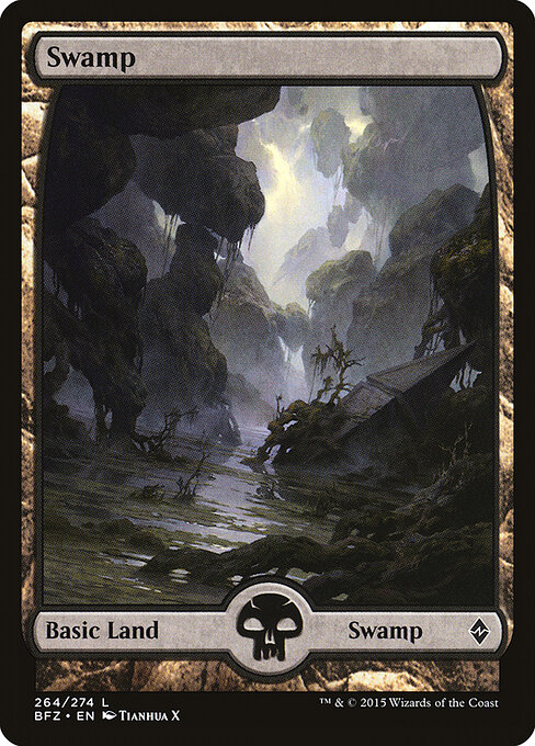 Swamp — Battle for Zendikar #264, art by Tianhua X