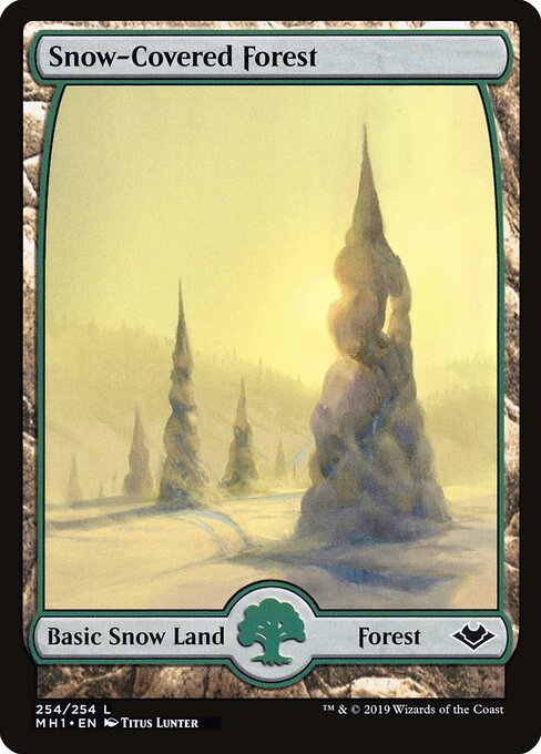 Snow-Covered Forest — Modern Horizons #254, art by Titus Lunter