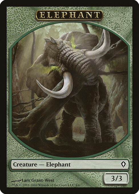 Elephant — Worldwake Tokens #4, art by Lars Grant-West