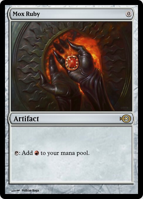 Mox Ruby — Magic Online Promos #46952, art by Volkan Baǵa