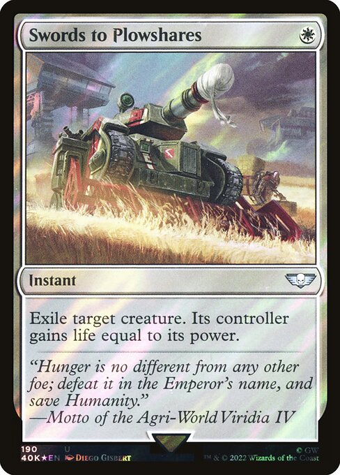 Swords to Plowshares — Warhammer 40,000 Commander #190★, art by Diego Gisbert